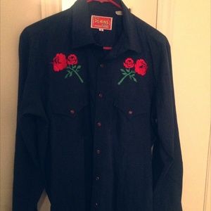 Embroidered Pearl Snap Shirt